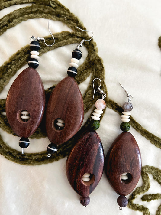 Fall Hues Wooden Earrings