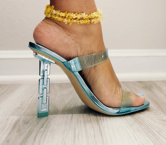 Yellow Quartz Beaded Anklets