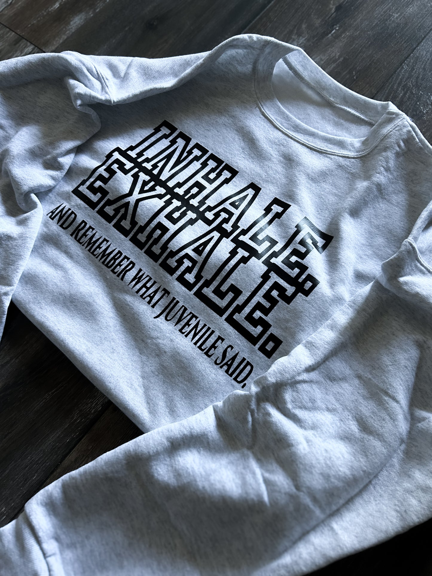 "Inhale, Exhale" Sweatshirt (heather gray)