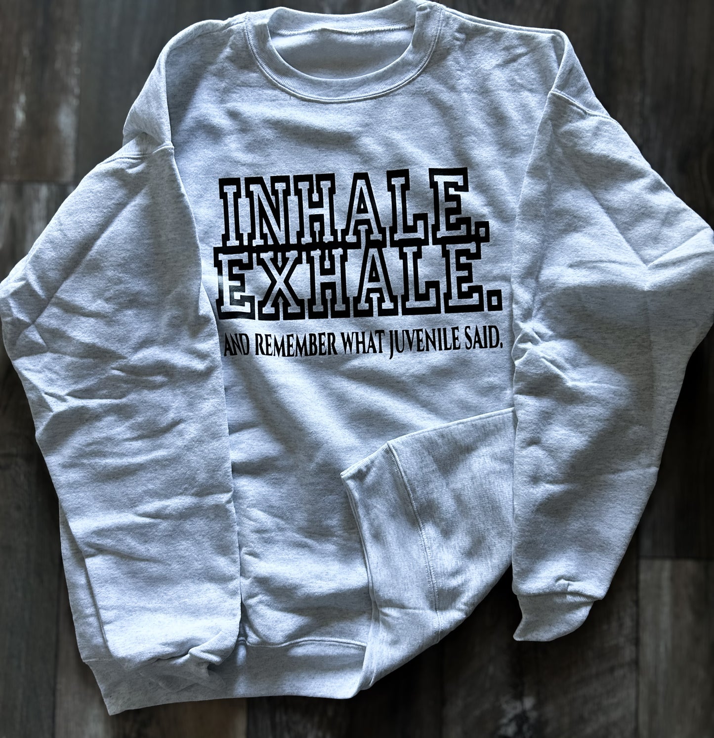 "Inhale, Exhale" Sweatshirt (heather gray)