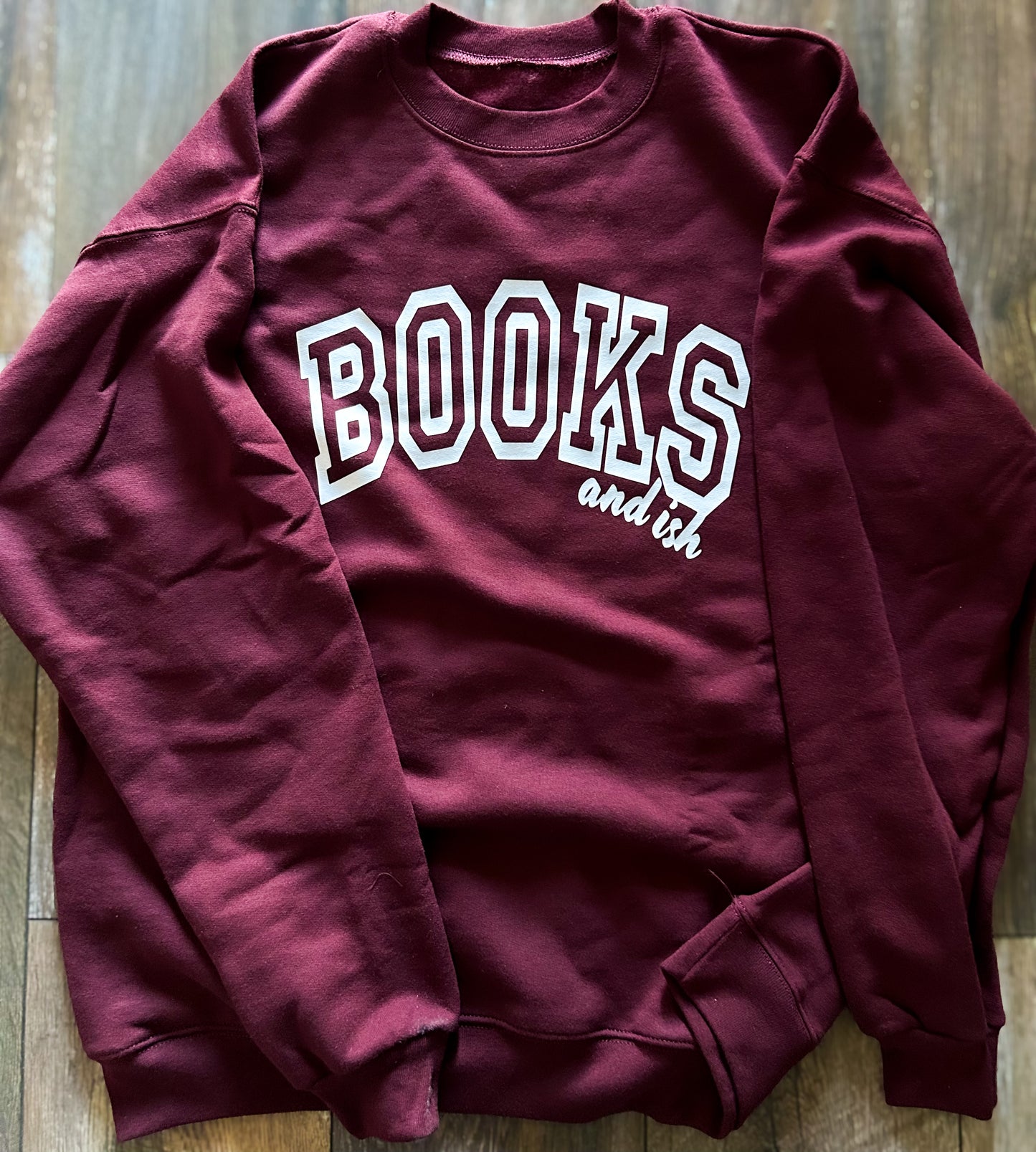 "BOOKS and ish" Sweatshirt (Wine)