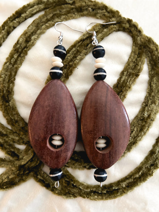 Tribal Tone Wooden Earrings