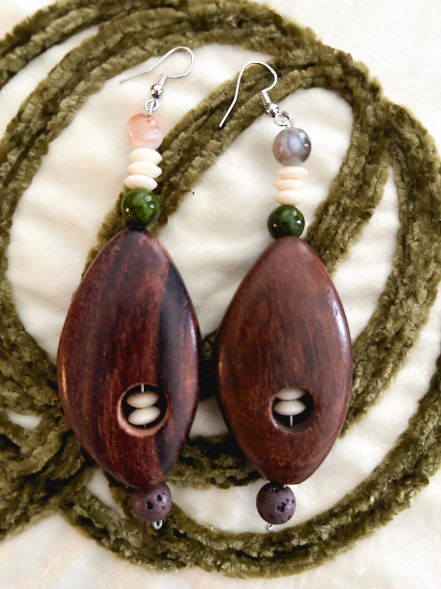 Fall Hues Wooden Earrings