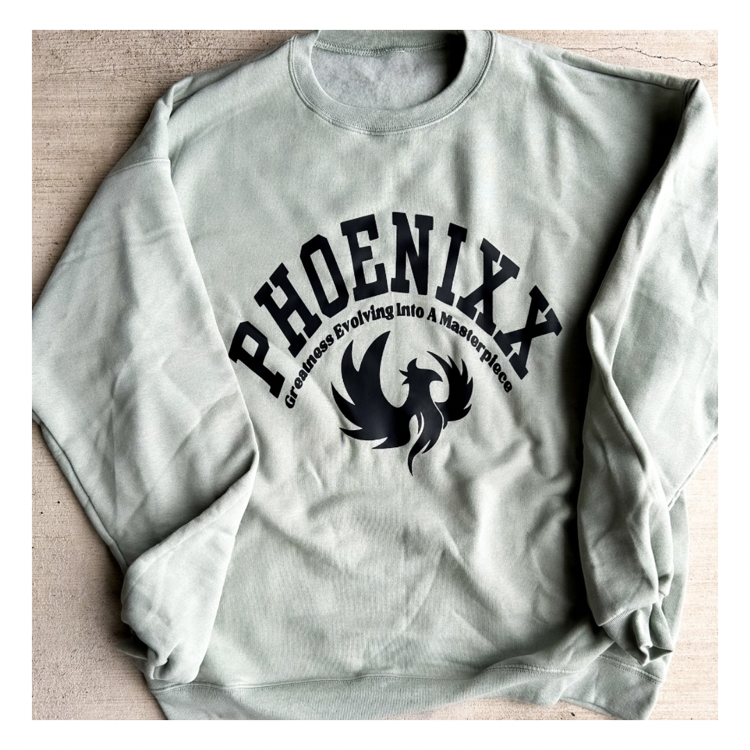 PHOENIXX "Evolving" Unisex Sweatshirt- Sage Green